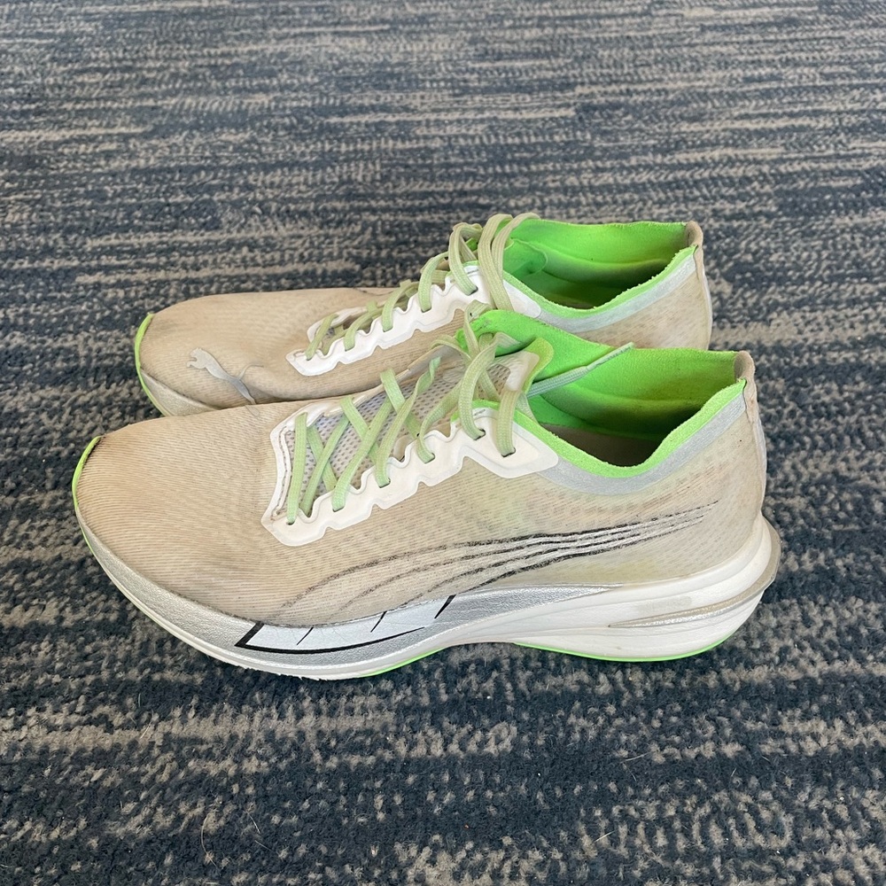 Puma Deviate Nitro 1 - Green and White Athletic Running Sneakers